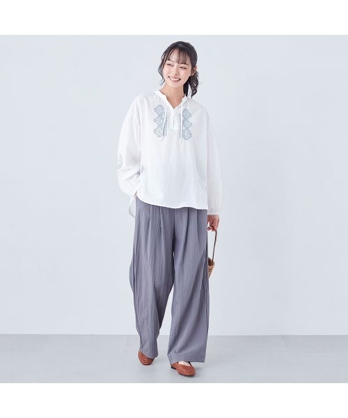 MOOMIN(ムーミン)の「刺しゅうブラウス「ムーミン」(シャツ/ブラウス・レディース・ホワイト・S/M/L/LL)」の4枚目の写真