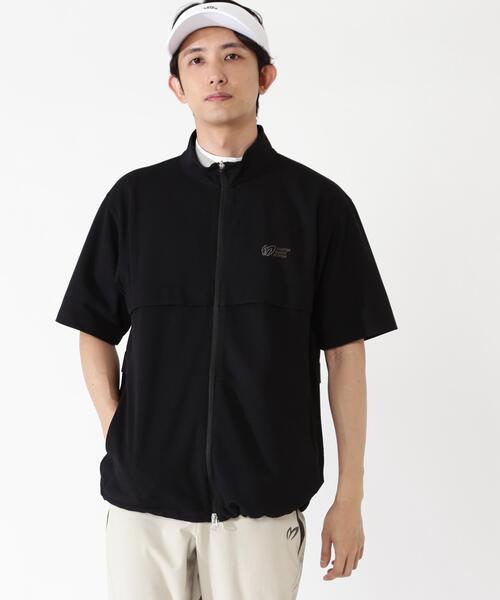 MASTER BUNNY EDITION(マスターバニーエディション)の「【MASTER BUNNY EDITION】ポリエステルニットドビー半袖フルジップカットソー(Tシャツ/カットソー・メンズ・ブラック/ホワイト/ベージュ・X-LARGE/MEDIUM/LARGE)」の2枚目の写真