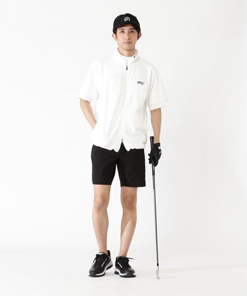 MASTER BUNNY EDITION(マスターバニーエディション)の「【MASTER BUNNY EDITION】ポリエステルニットドビー半袖フルジップカットソー(Tシャツ/カットソー・メンズ・ブラック/ホワイト/ベージュ・X-LARGE/MEDIUM/LARGE)」の12枚目の写真