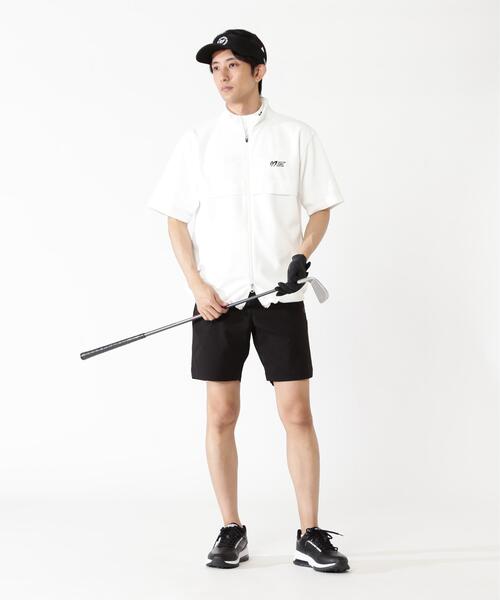 MASTER BUNNY EDITION(マスターバニーエディション)の「【MASTER BUNNY EDITION】ポリエステルニットドビー半袖フルジップカットソー(Tシャツ/カットソー・メンズ・ブラック/ホワイト/ベージュ・X-LARGE/MEDIUM/LARGE)」の13枚目の写真