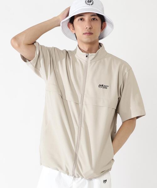 MASTER BUNNY EDITION(マスターバニーエディション)の「【MASTER BUNNY EDITION】ポリエステルニットドビー半袖フルジップカットソー(Tシャツ/カットソー・メンズ・ブラック/ホワイト/ベージュ・X-LARGE/MEDIUM/LARGE)」の17枚目の写真
