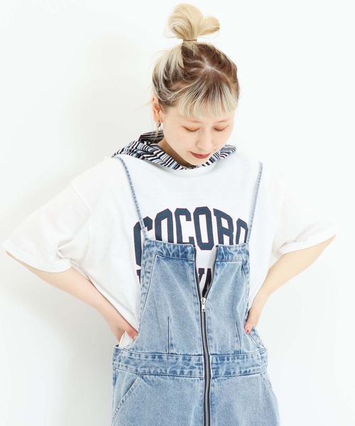 HEART MARKET(ハートマーケット)の「COCOROワイドなプリントT(Tシャツ/カットソー・レディース・イエロー/ホワイト/レッド/チャコール・MEDIUM/LARGE)」の1枚目の写真