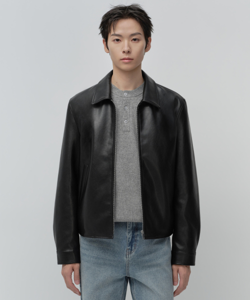 MUSINSA STANDARD（ムシンサスタンダード）の「シンセティックレザーシングルジャケット[ブラック]（ライダースジャケット・メンズ・その他・2XL/MEDIUM/LARGE/X-LARGE）」の3枚目の写真