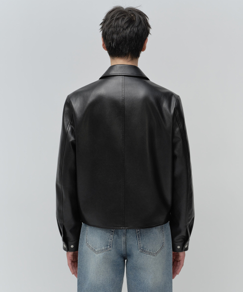 MUSINSA STANDARD（ムシンサスタンダード）の「シンセティックレザーシングルジャケット[ブラック]（ライダースジャケット・メンズ・その他・2XL/MEDIUM/LARGE/X-LARGE）」の5枚目の写真