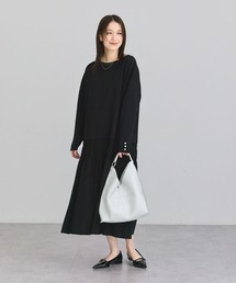 異素材ドッキングシャーリングワンピース