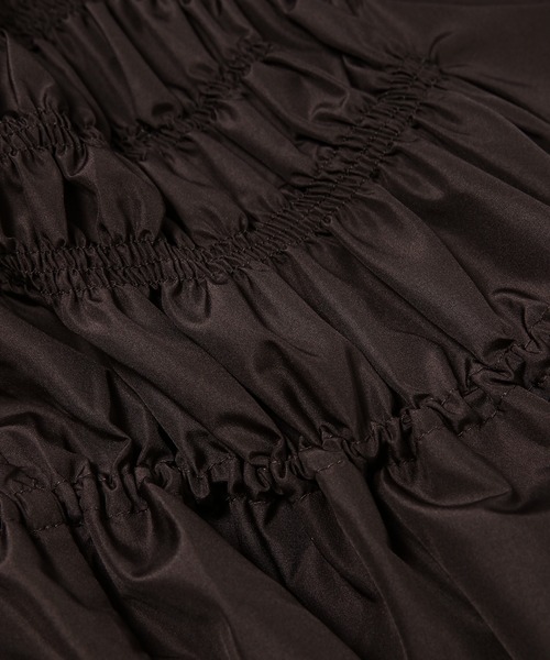 CECILIE BAHNSEN(セシリー バンセン)の「LONG DRESS WITH SMOCKED BODICE AND PEPLUM DETAIL(ワンピース・レディース・ブラウン・6/8)」の12枚目の写真