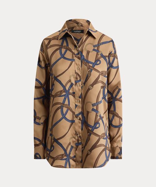 LAUREN RALPH LAUREN(ローレン ラルフ ローレン)の「リラックス フィット ベルティングプリント ツイル シャツ(シャツ/ブラウス・レディース・ブラウン系5・M/L/XXS/XS/S)」の2枚目の写真