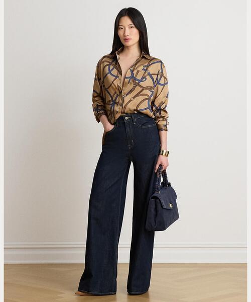 LAUREN RALPH LAUREN(ローレン ラルフ ローレン)の「リラックス フィット ベルティングプリント ツイル シャツ(シャツ/ブラウス・レディース・ブラウン系5・M/L/XXS/XS/S)」の3枚目の写真