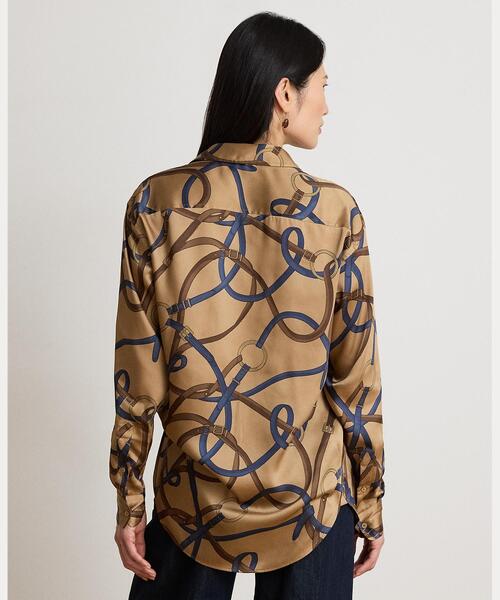 LAUREN RALPH LAUREN(ローレン ラルフ ローレン)の「リラックス フィット ベルティングプリント ツイル シャツ(シャツ/ブラウス・レディース・ブラウン系5・M/L/XXS/XS/S)」の4枚目の写真