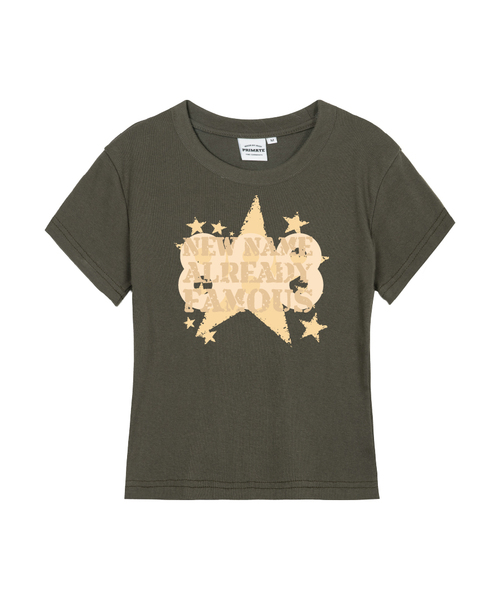PRIMATE（プライメイト）の「ROUGH レディース スリムフィット 半袖Tシャツ 5 COLORS（Tシャツ/カットソー・レディース・カーキ/ブラック/ホワイト/チャコール/クリーム・LARGE/MEDIUM/SMALL）」の5枚目の写真