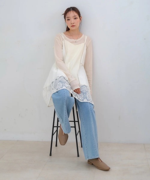 Bab(バブ)の「レース切り替えミニワンピピース(ワンピース・レディース・ホワイト系その他/ブラック/オフホワイト・MEDIUM)」の9枚目の写真