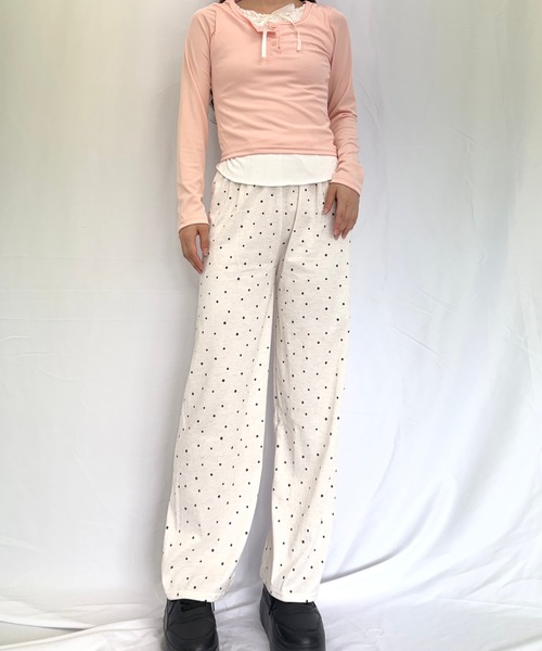 Alite cloth(アリーテクロス)の「フロントリボン レイヤード カットソー(Tシャツ/カットソー・レディース・ピンク/アイボリー/グレー/ブルー・FREE)」の11枚目の写真