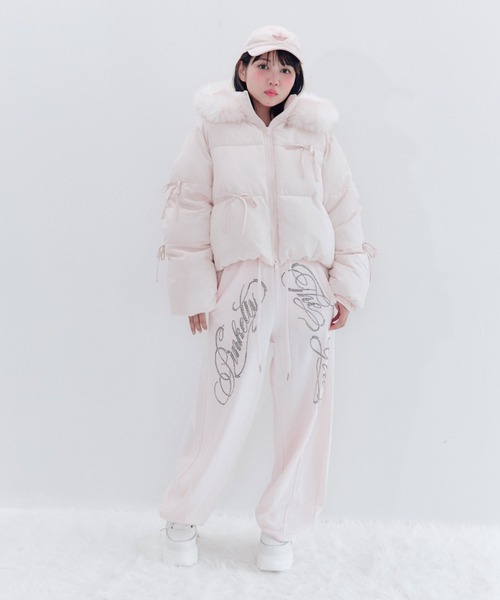OLIVE des OLIVE(オリーブデオリーブ)の「Snow fur ショートエコダウン(ダウンジャケット/コート・レディース・アイボリー/ピンク/ブラック/ドット・FREE)」の15枚目の写真