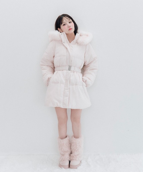 OLIVE des OLIVE(オリーブデオリーブ)の「Snow fur ショートエコダウン(ダウンジャケット/コート・レディース・アイボリー/ピンク/ブラック/ドット・FREE)」の11枚目の写真