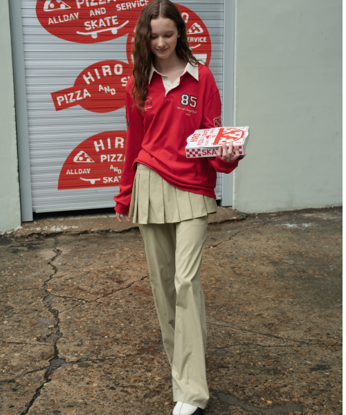 WAARFORWOMAN(ワール・フォー・ウーマン)の「W1152 プリーツレイヤードパンツ_ベージュ(その他パンツ・レディース・その他・SMALL/MEDIUM/LARGE)」の3枚目の写真