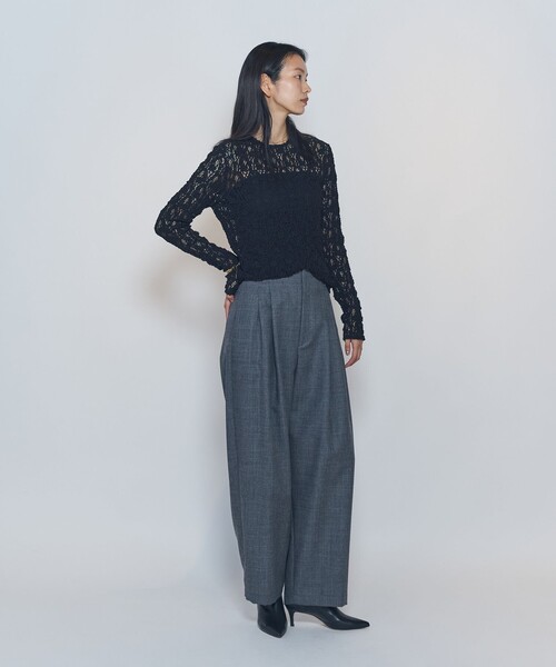 1er Arrondissement(プルミエアロンディスモン)の「カーブテーパードパンツ(その他パンツ・レディース・チャコールグレー・36/38)」の3枚目の写真