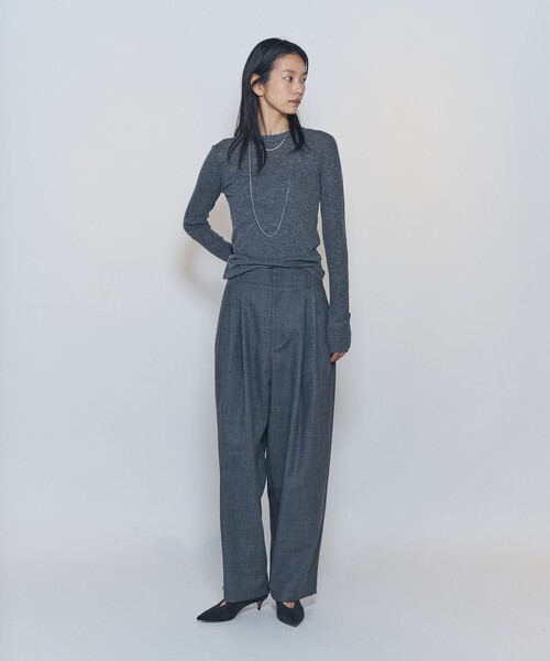 1er Arrondissement(プルミエアロンディスモン)の「カーブテーパードパンツ(その他パンツ・レディース・チャコールグレー・36/38)」の7枚目の写真