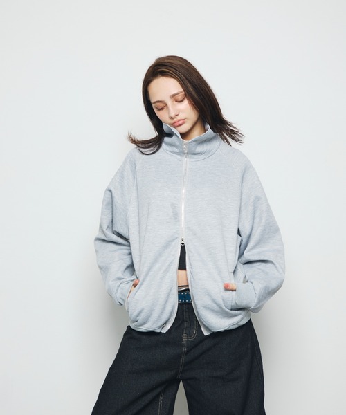 DAZE(デイズ)の「スタンドカラー ダブルジップスウェットブルゾン(ブルゾン・メンズ・グレー/ブラック・SMALL/MEDIUM/LARGE)」の9枚目の写真