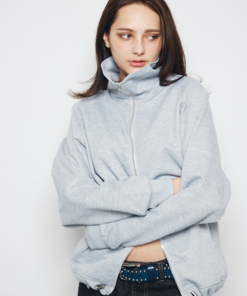 DAZE(デイズ)の「スタンドカラー ダブルジップスウェットブルゾン(ブルゾン・メンズ・グレー/ブラック・SMALL/MEDIUM/LARGE)」の14枚目の写真