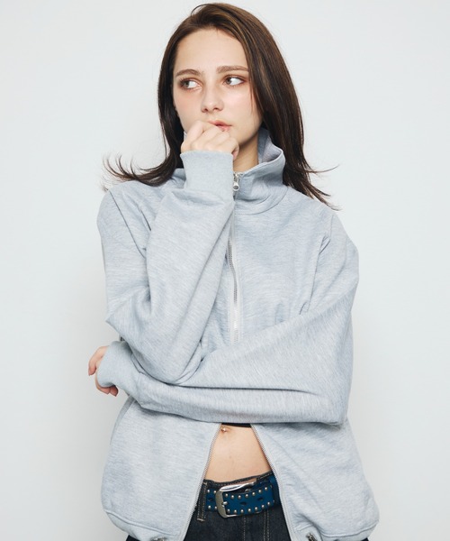 DAZE(デイズ)の「スタンドカラー ダブルジップスウェットブルゾン(ブルゾン・メンズ・グレー/ブラック・SMALL/MEDIUM/LARGE)」の16枚目の写真