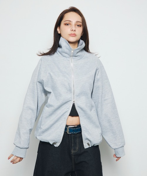 DAZE(デイズ)の「スタンドカラー ダブルジップスウェットブルゾン(ブルゾン・メンズ・グレー/ブラック・SMALL/MEDIUM/LARGE)」の19枚目の写真