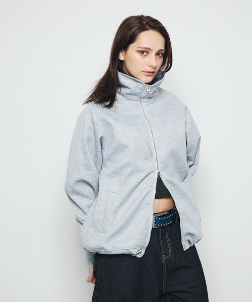 DAZE(デイズ)の「スタンドカラー ダブルジップスウェットブルゾン(ブルゾン・メンズ・グレー/ブラック・SMALL/MEDIUM/LARGE)」の20枚目の写真