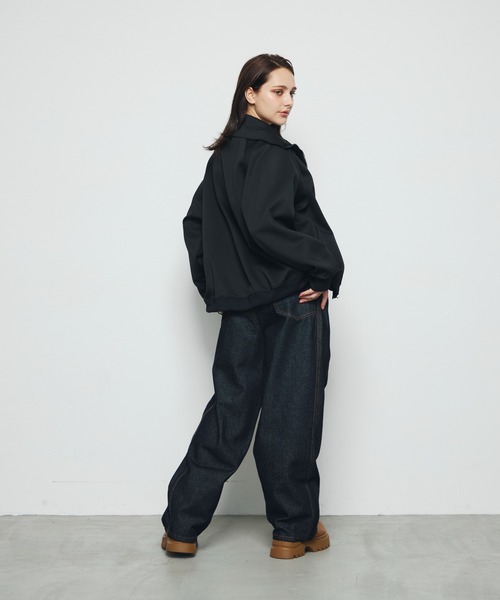 DAZE(デイズ)の「スタンドカラー ダブルジップスウェットブルゾン(ブルゾン・メンズ・グレー/ブラック・SMALL/MEDIUM/LARGE)」の3枚目の写真