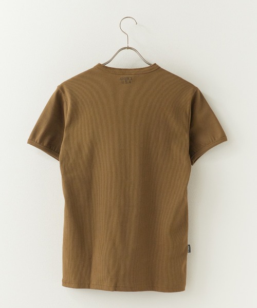 AVIREX(アヴィレックス)の「AVIREX/アビレックス DAILY S/S RIB HENLY NECK TEE デイリー 半袖 リブ ヘンリーネック Tシャツ 抗菌防臭 スリムフィット 肉厚 メンズ レディース 2026年 夏 夏服(Tシャツ/カットソー・メンズ・オリーブ/ホワイト/ブラック/ブルー・L/S/M)」の7枚目の写真