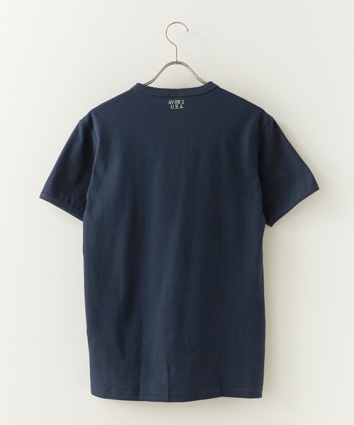 AVIREX(アヴィレックス)の「AVIREX/アビレックス DAILY S/S RIB HENLY NECK TEE デイリー 半袖 リブ ヘンリーネック Tシャツ 抗菌防臭 スリムフィット 肉厚 メンズ レディース 2026年 夏 夏服(Tシャツ/カットソー・メンズ・オリーブ/ホワイト/ブラック/ブルー・L/S/M)」の8枚目の写真