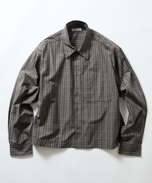 FREAK'S STORE(フリークスストア)の「限定展開 チェック クロップド シャツ(シャツ/ブラウス・メンズ・サックスブルー/ベージュ/チャコールグレー/ブラウン/ブラック・SMALL/LARGE/MEDIUM)」の3枚目の写真