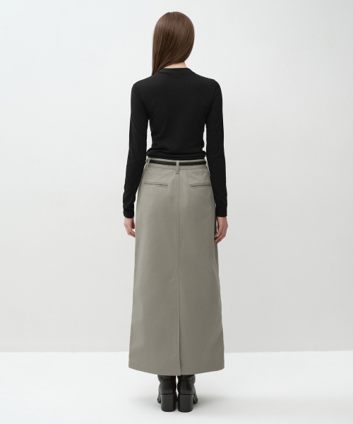 MUSINSA STANDARD WOMAN（ムシンサスタンダードウーマン）の「ウィメンズ CP マキシスカート [グレイッシュベージュ]（スカート・レディース・その他・SMALL/MEDIUM/LARGE/X-SMALL）」の3枚目の写真