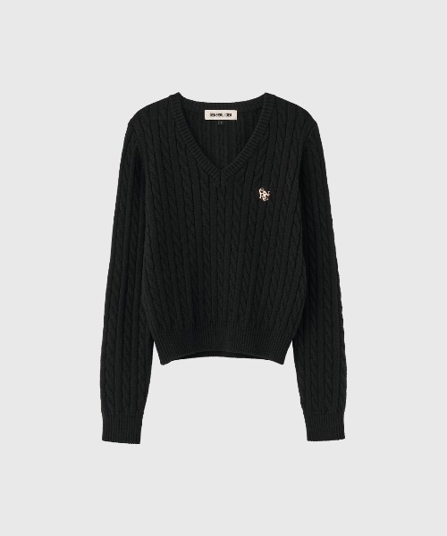 GENERAL IDEA(ジェネラルアイデア)の「【GENERAL IDEA】GNRLロゴウールケーブルVネックニットプルオーバー / WOOL CABLE V-NECK PULLOVER(ニット/セーター・レディース・グレー/ホワイト/ネイビー/ブラック・S/M/L)」の15枚目の写真