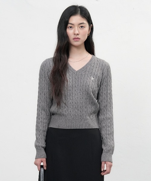 GENERAL IDEA(ジェネラルアイデア)の「【GENERAL IDEA】GNRLロゴウールケーブルVネックニットプルオーバー / WOOL CABLE V-NECK PULLOVER(ニット/セーター・レディース・グレー/ホワイト/ネイビー/ブラック・S/M/L)」の17枚目の写真