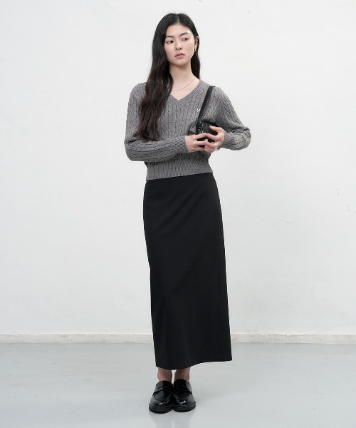 GENERAL IDEA(ジェネラルアイデア)の「【GENERAL IDEA】GNRLロゴウールケーブルVネックニットプルオーバー / WOOL CABLE V-NECK PULLOVER(ニット/セーター・レディース・グレー/ホワイト/ネイビー/ブラック・S/M/L)」の19枚目の写真