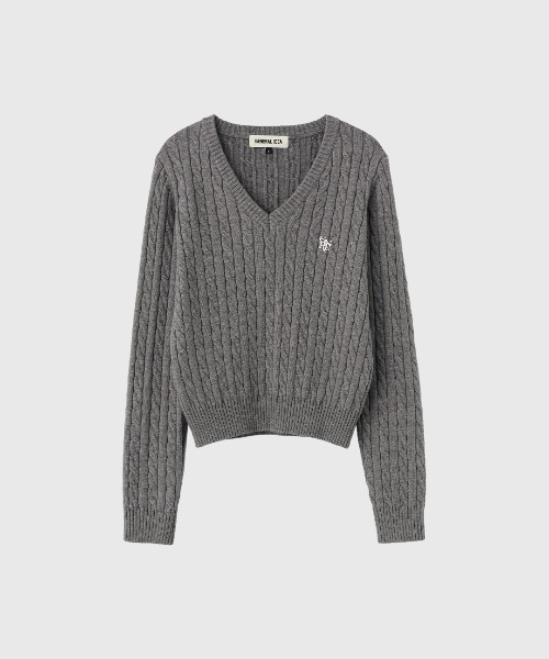 GENERAL IDEA(ジェネラルアイデア)の「【GENERAL IDEA】GNRLロゴウールケーブルVネックニットプルオーバー / WOOL CABLE V-NECK PULLOVER(ニット/セーター・レディース・グレー/ホワイト/ネイビー/ブラック・S/M/L)」の22枚目の写真