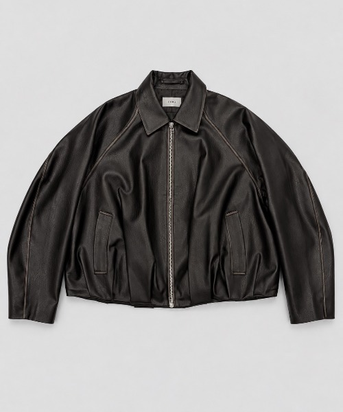 CONZ(コンズ)の「balloon blouson vintage faux leather(ブルゾン・メンズ・ブラック/ダークブラウン・2/1/3)」の1枚目の写真
