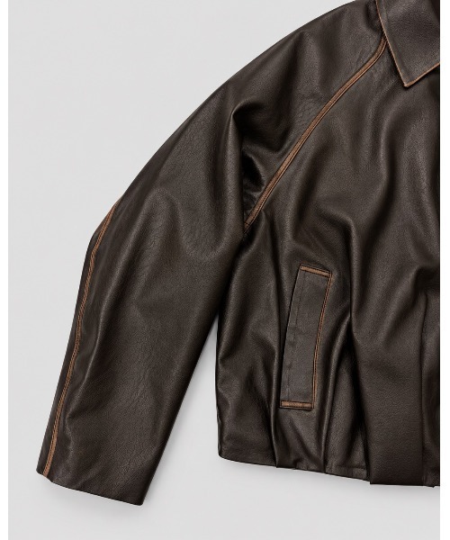 CONZ(コンズ)の「balloon blouson vintage faux leather(ブルゾン・メンズ・ブラック/ダークブラウン・2/1/3)」の3枚目の写真