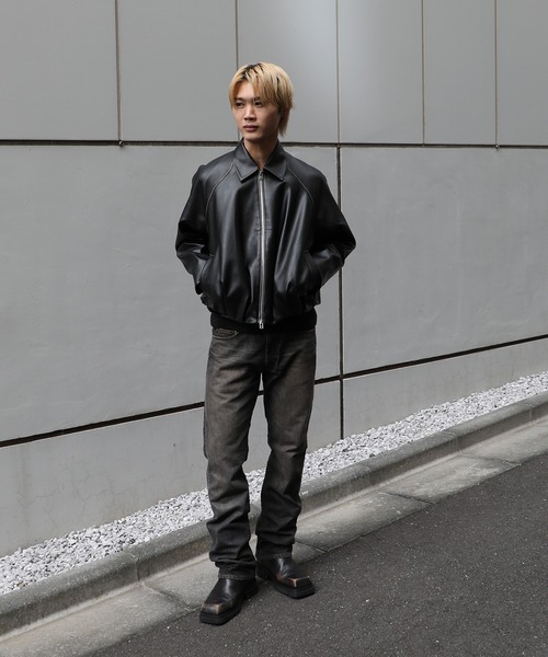 CONZ(コンズ)の「balloon blouson vintage faux leather(ブルゾン・メンズ・ブラック/ダークブラウン・2/1/3)」の8枚目の写真