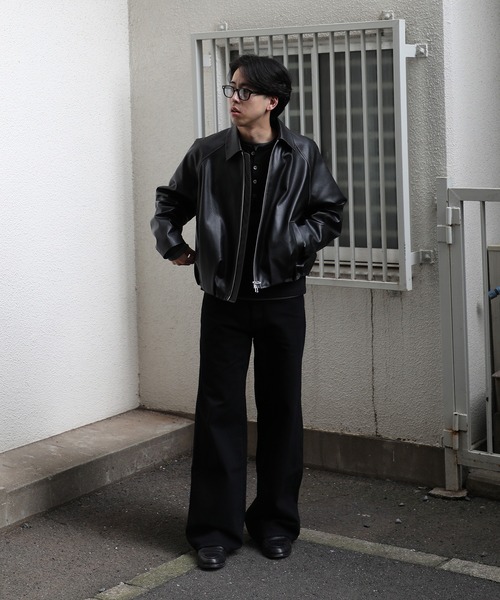 CONZ(コンズ)の「balloon blouson vintage faux leather(ブルゾン・メンズ・ブラック/ダークブラウン・2/1/3)」の12枚目の写真