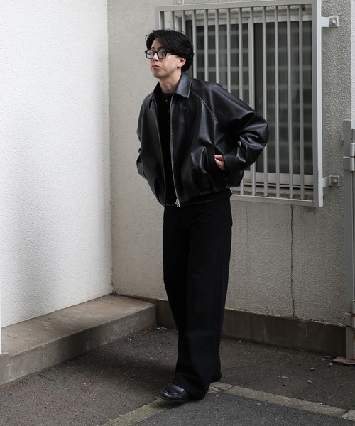 CONZ(コンズ)の「balloon blouson vintage faux leather(ブルゾン・メンズ・ブラック/ダークブラウン・2/1/3)」の13枚目の写真