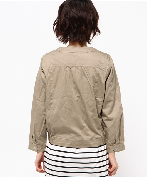 LBC(エルビーシー)の「コットンツイルノーカラーブルゾン(ブルゾン・レディース・オリーブ/ベージュ・LARGE/MEDIUM)」の10枚目の写真