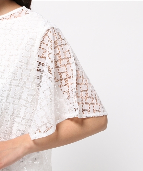 MOUSSY（マウジー）の「LACE FLARE LAYERED TOPS（Tシャツ/カットソー・レディース・ネイビー/ホワイト/ブルー・FREE）」の10枚目の写真