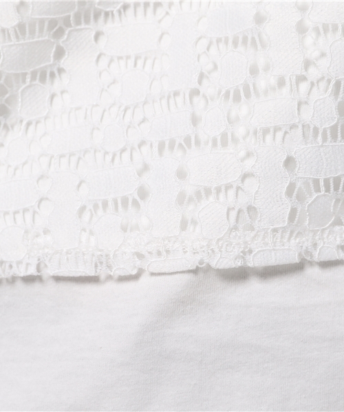 MOUSSY（マウジー）の「LACE FLARE LAYERED TOPS（Tシャツ/カットソー・レディース・ネイビー/ホワイト/ブルー・FREE）」の12枚目の写真