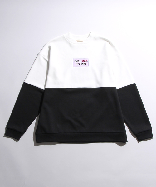 WEGO（ウィゴー）の「WEGO/バイカラーBOXロゴビッグプルオーバー（スウェット・レディース・ライトピンク/ホワイト・FREE）」の5枚目の写真