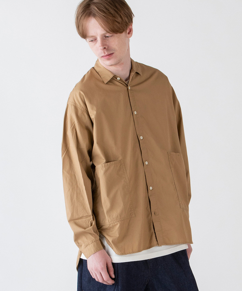 rehacer(レアセル)の「rehacer :Pilgrim Wide Shirt Made in Okayama Japan / プリグリムワイドシャツ メイドイン岡山ジャパン(シャツ/ブラウス・メンズ・ホワイト/カーキ/ネイビー/モカ/ブラック・SMALL/LARGE/MEDIUM)」の4枚目の写真