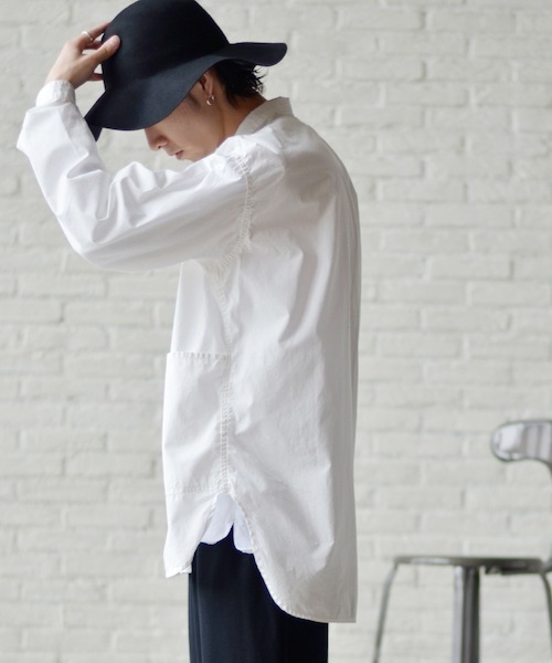 rehacer(レアセル)の「rehacer :Pilgrim Wide Shirt Made in Okayama Japan / プリグリムワイドシャツ メイドイン岡山ジャパン(シャツ/ブラウス・メンズ・ホワイト/カーキ/ネイビー/モカ/ブラック・SMALL/LARGE/MEDIUM)」の21枚目の写真