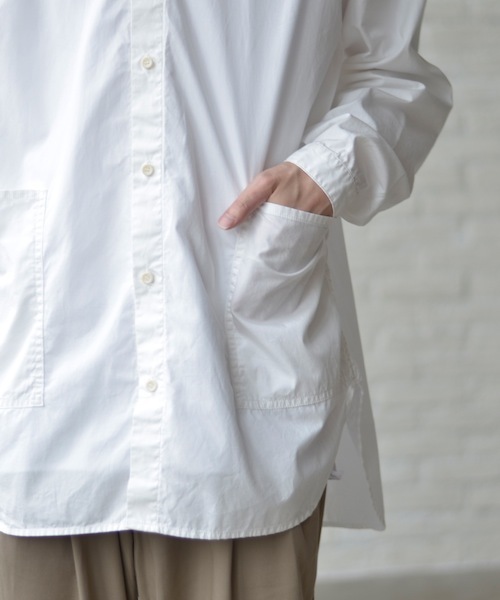 rehacer(レアセル)の「rehacer :Pilgrim Wide Shirt Made in Okayama Japan / プリグリムワイドシャツ メイドイン岡山ジャパン(シャツ/ブラウス・メンズ・ホワイト/カーキ/ネイビー/モカ/ブラック・SMALL/LARGE/MEDIUM)」の15枚目の写真
