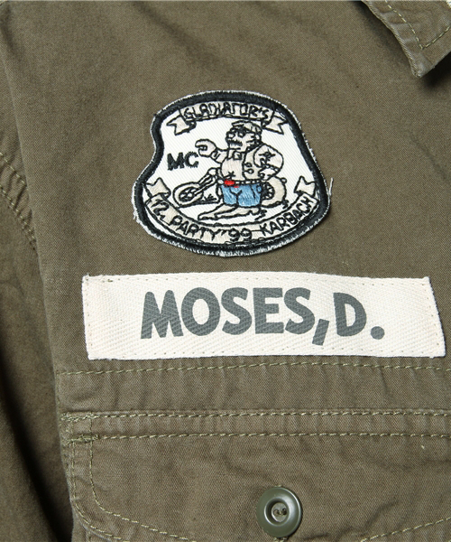 CUBE SUGAR(キューブシュガー)の「高密度ツイル ワッペン付きミリタリーシャツ (シャツ/ブラウス・レディース・カーキ・M)」の10枚目の写真