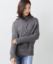 MIKI MIALY ツイストモチーフフード付プルオーバー◆