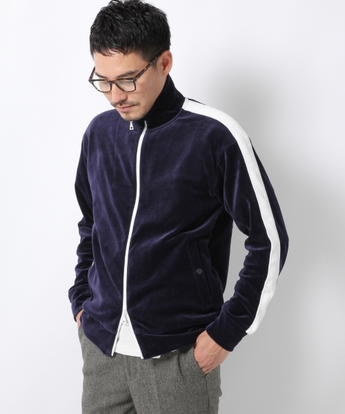 GLOBAL WORK（グローバルワーク）の「ベロアトラックジャケット/735754（カーディガン/ボレロ・メンズ・グレー/ネイビー・SMALL/X-LARGE/MEDIUM/LARGE）」の6枚目の写真